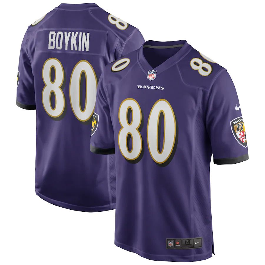 Men Baltimore Ravens 80 Miles Boykin Nike Purple Team Game NFL Jersey